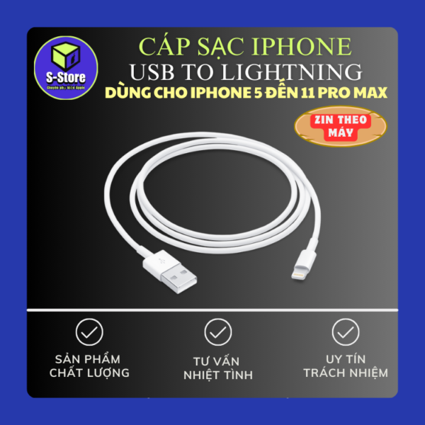 CÁP SẠC USB LIGHTNING ZIN APPLE