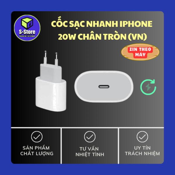 CỦ SẠC 20W ZIN APPLE (VN)